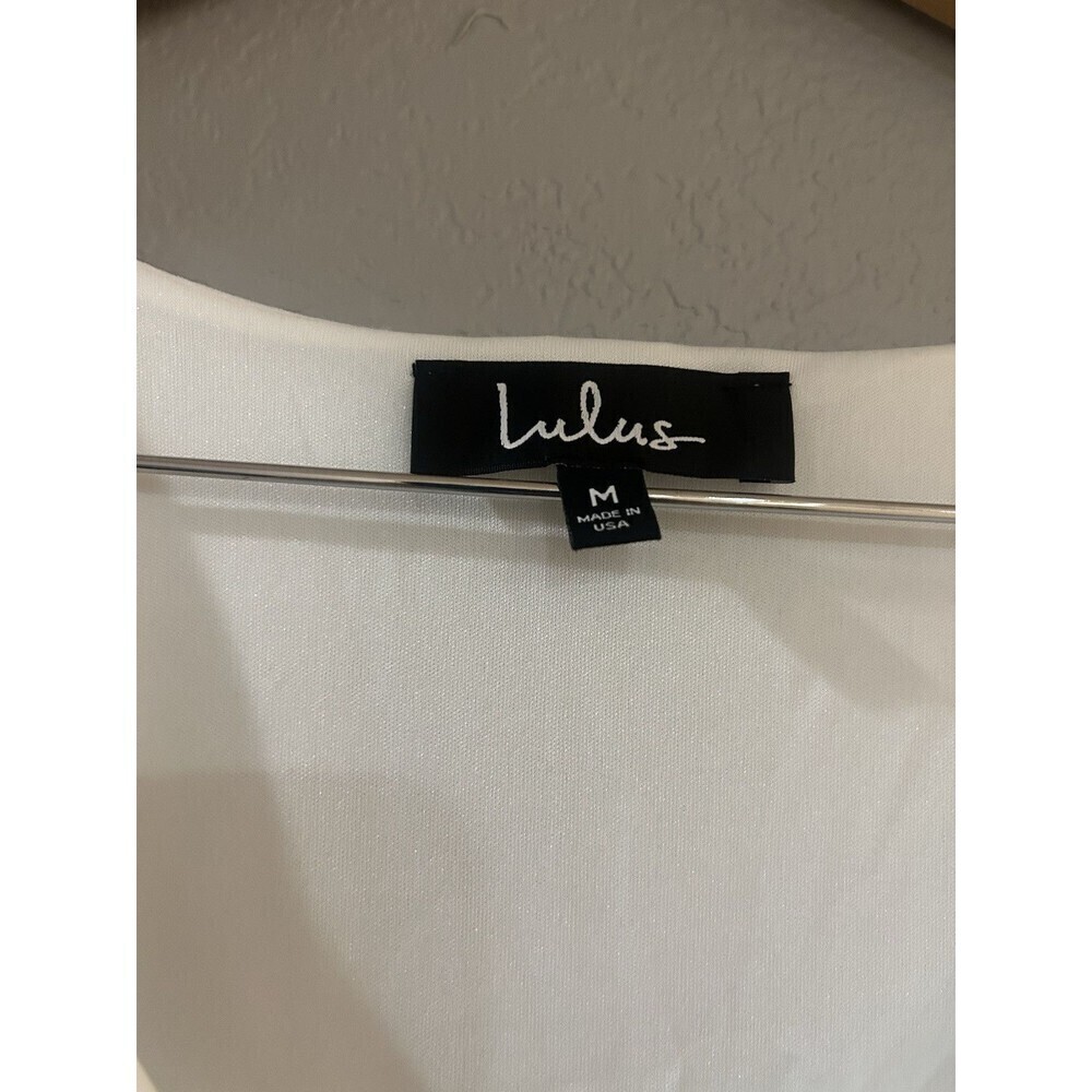 Lulus Freestyle Shift Dress Off White Short Sleeve Vneck Dress Size M - Picture 8 of 14